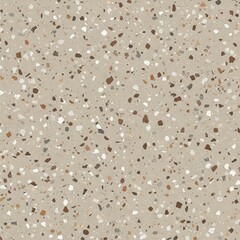 Modern terrazzo pattern with speckled texture, muted clay tones, minimal seamless background