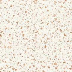 Modern terrazzo pattern with speckled texture, muted clay tones, minimal seamless background