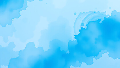 Obraz premium Abstract watercolor splashes and blobs in various shades of blue