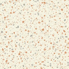 Modern terrazzo pattern with speckled texture, muted clay tones, minimal seamless background