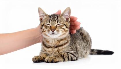Obraz premium Kitten being petted