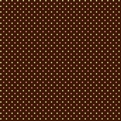 Fototapeta premium Simple geometric polka dot wallpapers Small pink cream polka dots, flat silhouette circles isolated on a dark chocolate brown background Limited palette of three colors