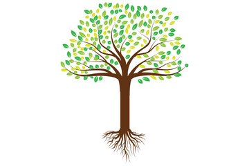 Beautiful vector tree with colorful leaves