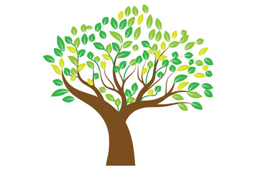 Beautiful vector tree with colorful leaves