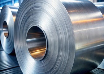 Close-up shot of cold-rolled steel coil with a slight wave pattern