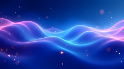 Obraz premium Abstract Neon Waves of Light in Blue and Pink Color Scheme