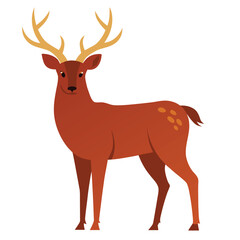 Fototapeta premium Majestic Deer Illustration Brown Buck with Antlers