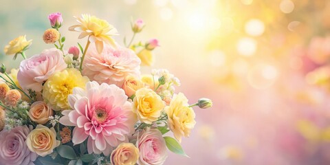 Soft blurred pastel colors in pink yellow
