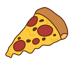 Cartoon Pepperoni Pizza Slice