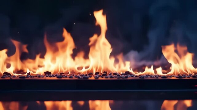 Dramatic Flames Reflecting on Surface Video Clip Stock Footage to Highlight Danger