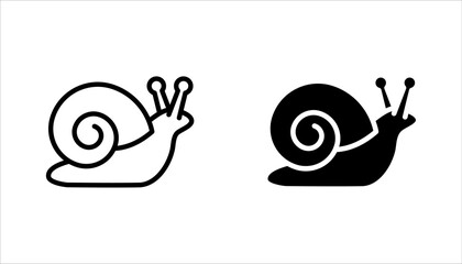 Snail Icon set. Slug in Shell Crawl Glyph Pictogram. Helix Slow Icon. vector illustration on white background