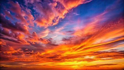 Fototapeta premium Serene sky at sunset with vibrant orange and pink hues