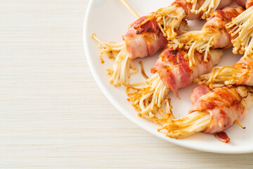 Bacon Wrapped Golden Needle Mushroom