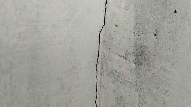 the house wall is cracked. The crack was caused by extreme weather