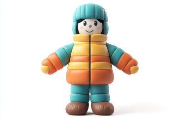 Obraz premium Inflatable Costumes isolated in 3d cartoon character on white background