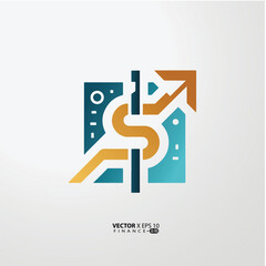minimalist finance logo features a clean, modern design symbolizing growth, trust, and professionalism. 
