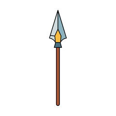 Illustration of a javelin spear with a wooden handle  