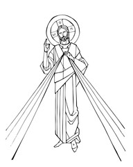 Divine Mercy Christ Illustration