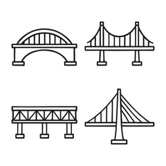 Golden Gate Bridge Vector Illustration Over River with City Skyline