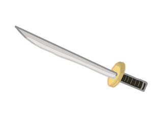 Illustration of an unscabbarded Japanese sword