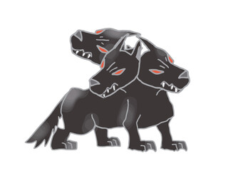 Illustration of Cerberus, the guard dog of the underworld