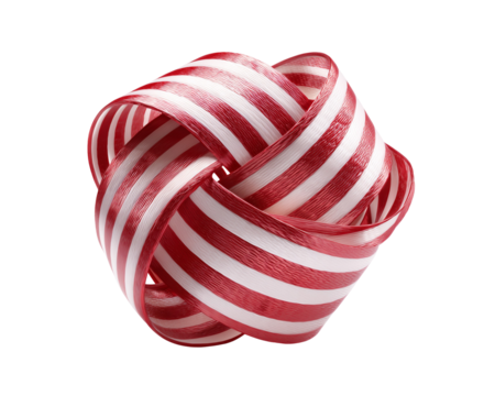 Striped ribbon sphere knot object
