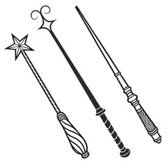 Enchanting magical wands with decorative elements magic wands wizardry