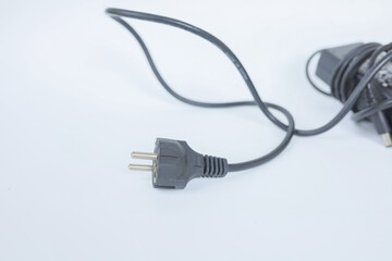 electric plug on white background
