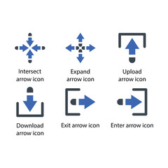 Intersect, Expand, Upload, Download, Exit, Enter, icon