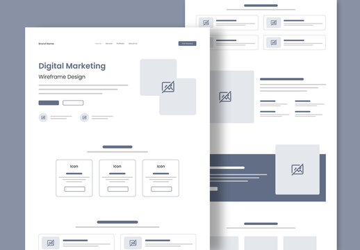 Digital Marketing Agency Landing Page Wireframe Design