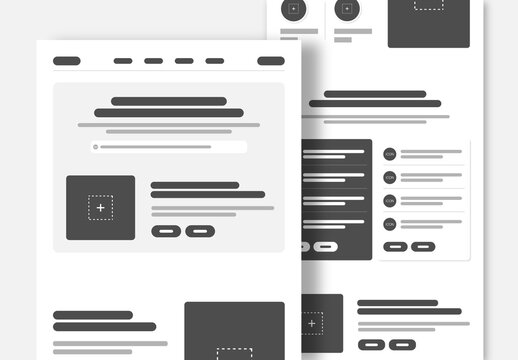 Modern And Clean Landing Page Wireframe Template