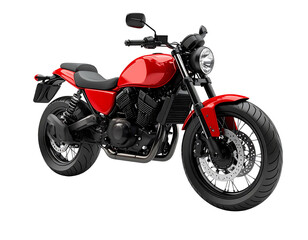Obraz premium 3D red motorcycle icon isolated on transparent background. PNG