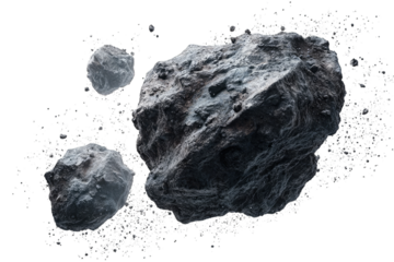 Space rocks, asteroid cluster in deep space