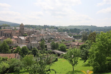 Fototapeta premium Vue d'ensemble du village, village d'Eymoutiers, département de la Haute Vienne, France