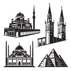 Islamic architecture and ancient Egyptian pyramids mosque minaret