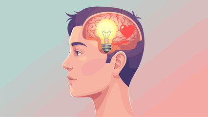 Brainpower and Heart:  Conceptual Illustration of Intelligence and Compassion