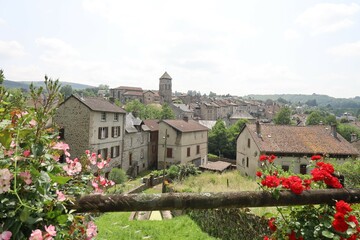 Vue d'ensemble du village, village d'Eymoutiers, département de la Haute Vienne, France