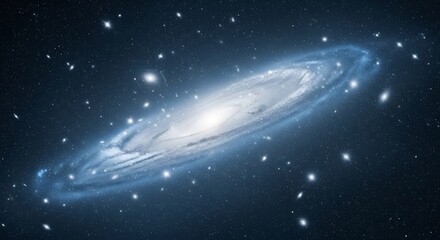 Fototapeta premium Spiral galaxy in deep space, with scattered stars.