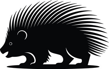 Porcupine silhouette walking animal mammal