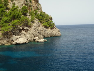 Rocky coast and turquoise bay on Mallorca island