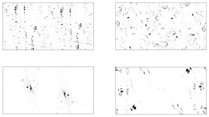 Dirty borders collection on white background. Grunge overlays bundle. Dirt. Dry land. Wooden texture. Vintage. Grunge backgrounds collection
