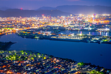 香川県　屋島　獅子の霊巌展望台からの夜景