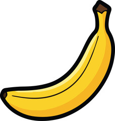 Cartoon Yellow Banana Vector © dimas