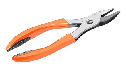 Obraz premium Orange-handled pliers, isolated