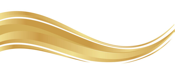 gold wave curve, golden wave corner shape for element, stripes ribbon golden graphic, striped gold. eps 10