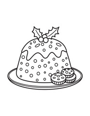 Happy Christmas coloring pages, coloring book, black and white, line art, Vector illustration, Christmas printable Coloring Page, winter, holiday, Christmas Art