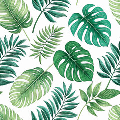 Fototapeta premium seamless pattern with leaves