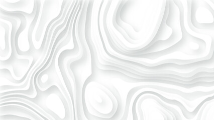 White paper cut decoration textured with wavy layers, Abstract wavy line 3d paper cut white background.