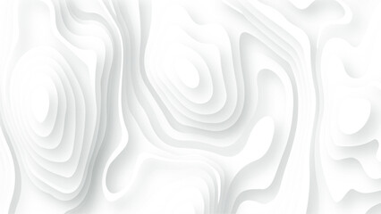White paper cut decoration textured with wavy layers, Abstract wavy line 3d paper cut white background.
