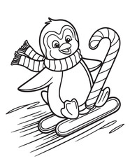 Happy Christmas coloring pages, coloring book, black and white, line art, Vector illustration, Christmas printable Coloring Page, winter, holiday, Christmas Art